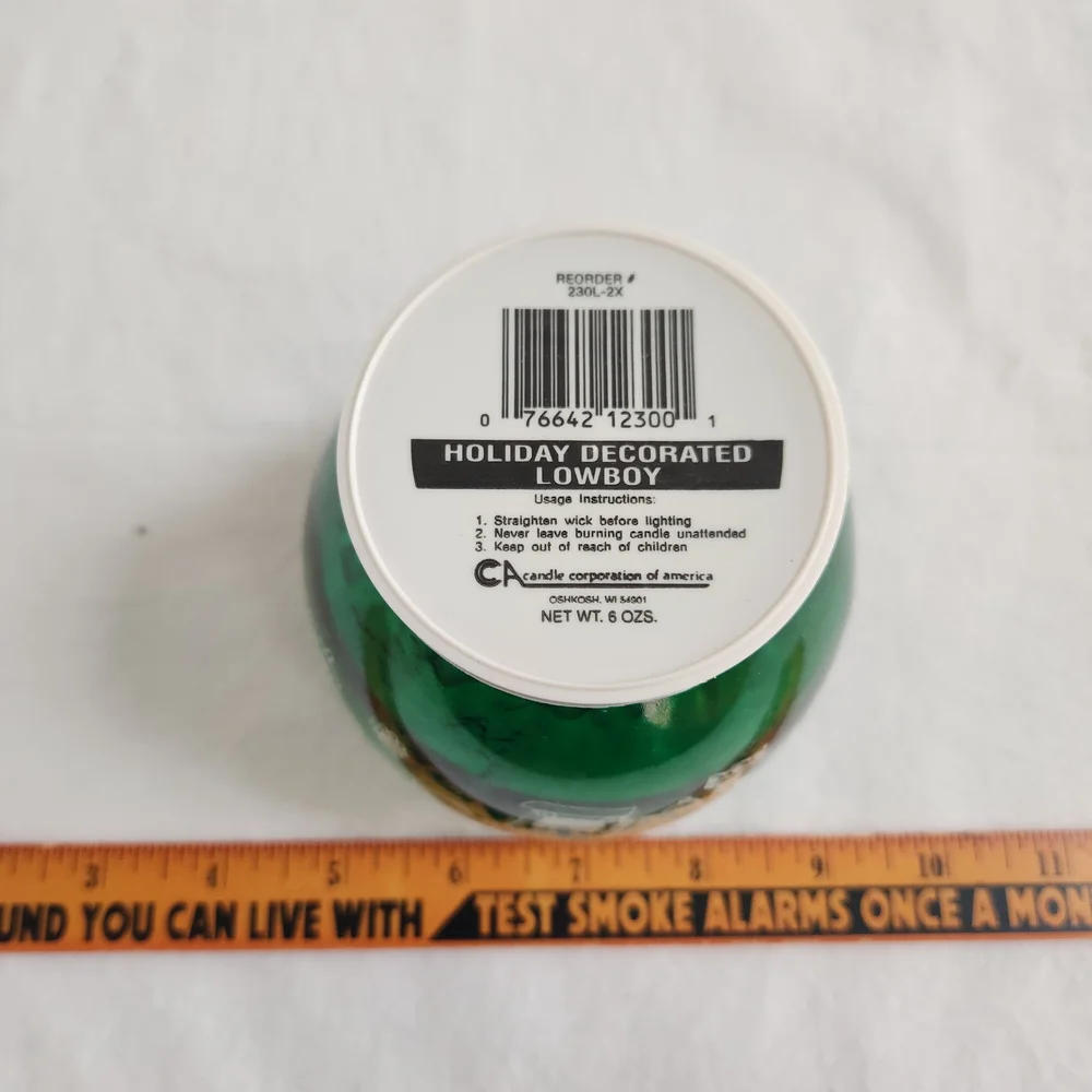 Vintage Green Glass Jar with Train Candle